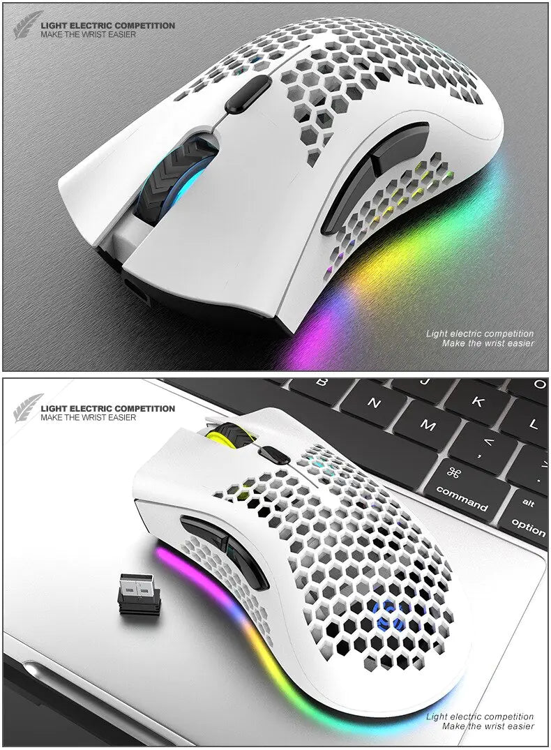 Mouse Inalámbrico Recargable BM600 con RGB para PC