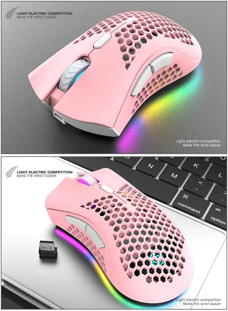 Mouse Inalámbrico Recargable BM600 con RGB para PC
