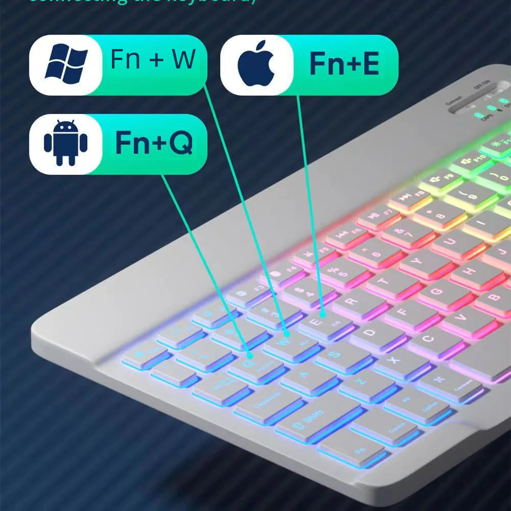 Teclado y Ratón Inalámbricos Bluetooth con Retroiluminación para iPad