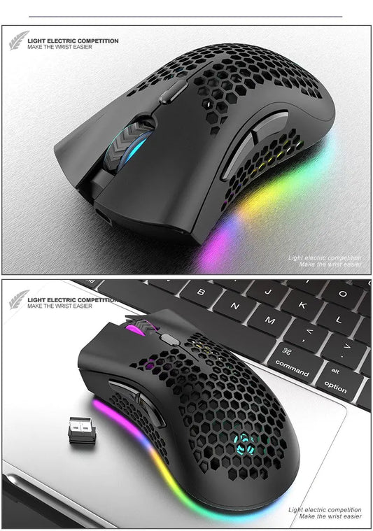 Mouse Inalámbrico Recargable BM600 con RGB para PC