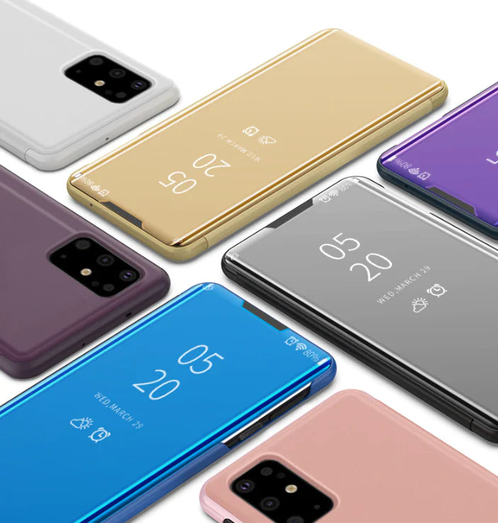 Funda de Cuero con Espejo para Cobertura de Protección del Teléfono