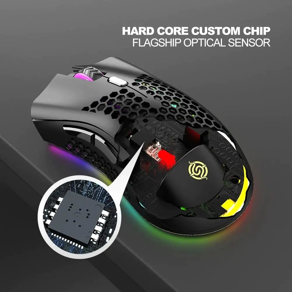 Mouse Inalámbrico Recargable BM600 con RGB para PC
