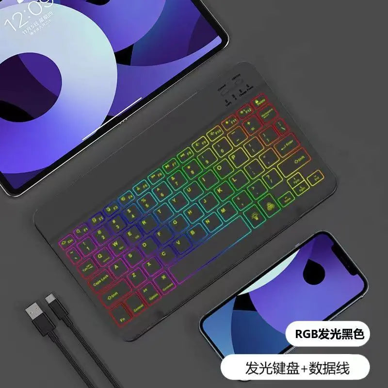 Teclado y Ratón Inalámbricos Bluetooth con Retroiluminación para iPad
