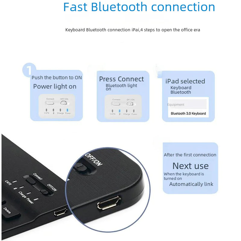 Teclado y Ratón Inalámbricos Bluetooth con Retroiluminación para iPad