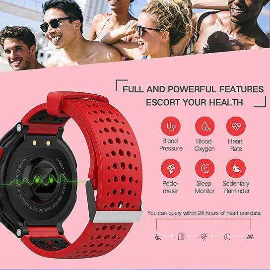 Reloj Smart Fit con Monitor de Ritmo Cardíaco y Presión Arterial Activa
