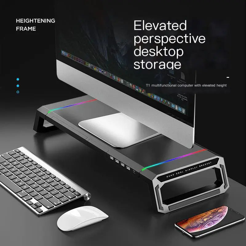 Streamlined Desk Monitor Stand with USB
