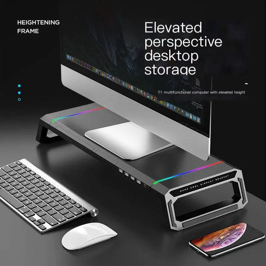 Streamlined Desk Monitor Stand with USB