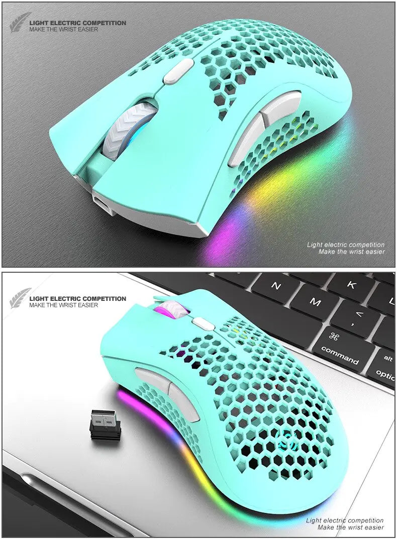 Mouse Inalámbrico Recargable BM600 con RGB para PC